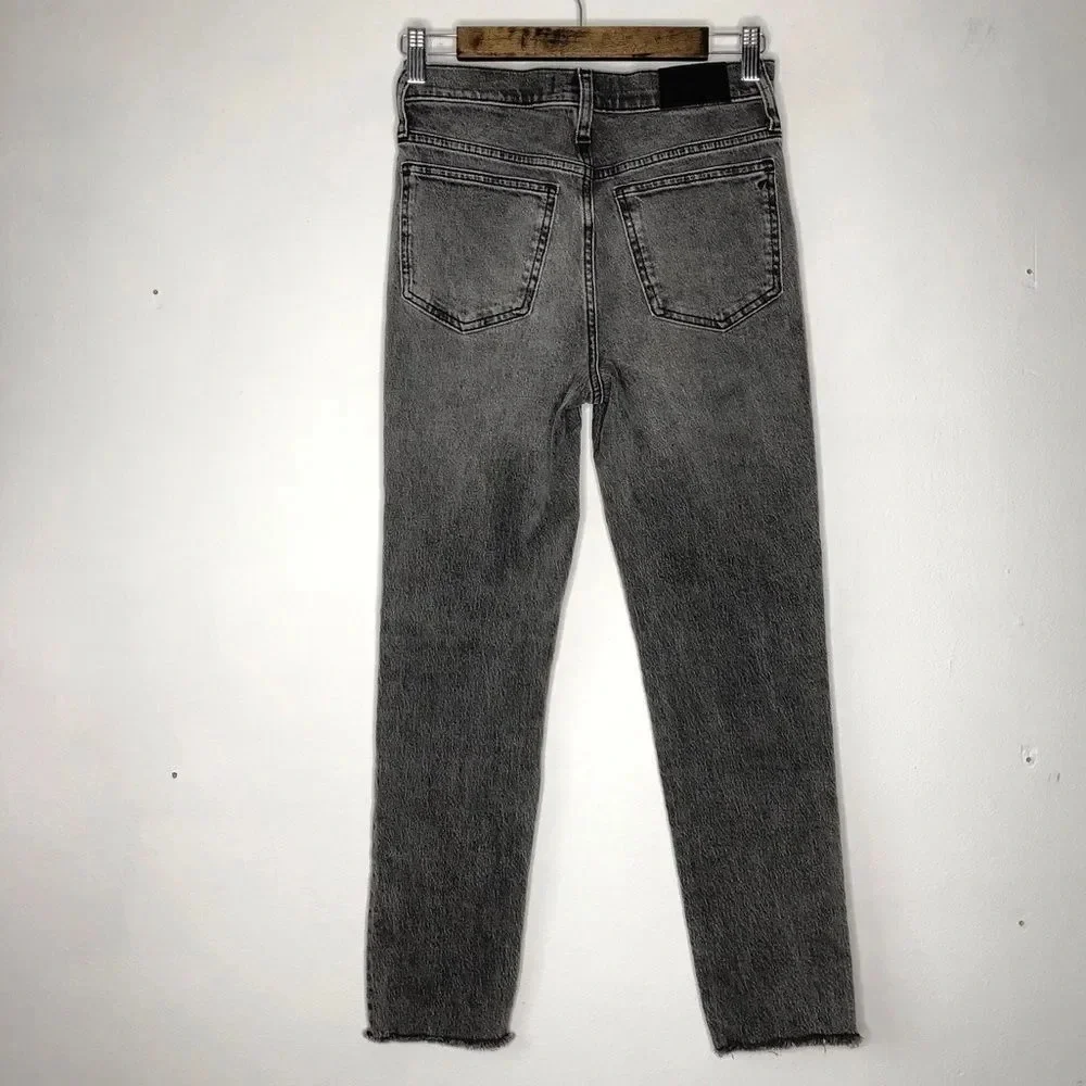Madewell The Perfect Vintage Jean Gray Cosner Wash Knee-Rip Edition Size 24